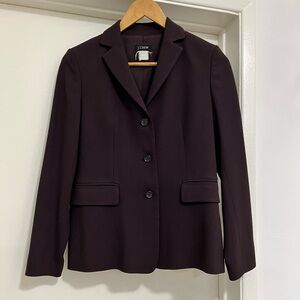 J. Crew Women's Petite Burgundy Wine Aubergine Blazer P0